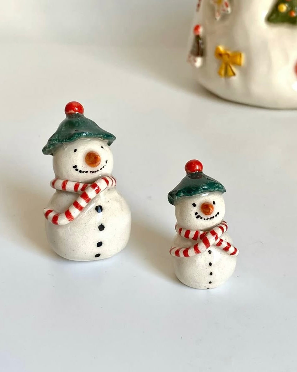 Snowman ice cream worry stone